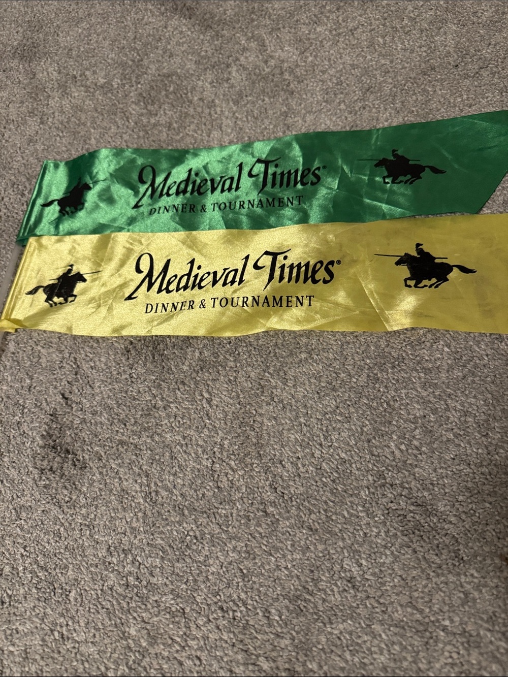 Green and Yellow Medieval Times Flags - Set of 2